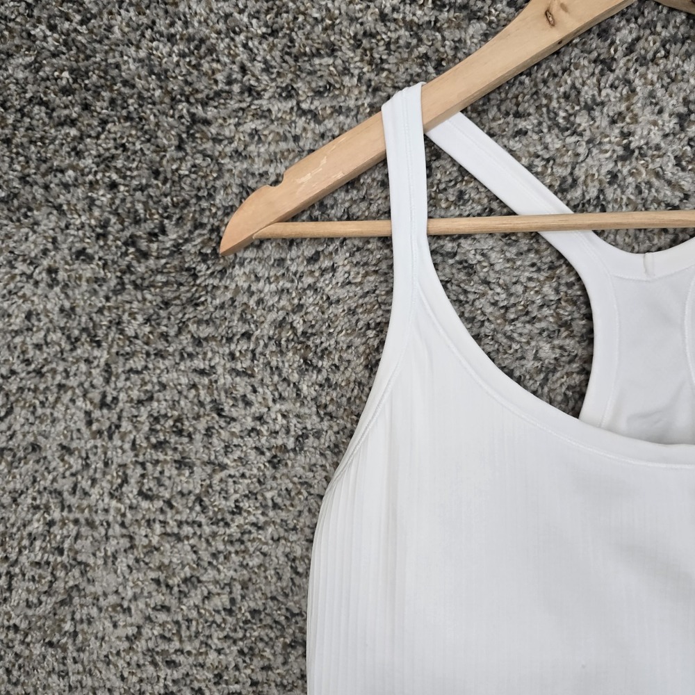 Lululemon Top Womens 12 White Ebb To Street Tank II Stretch Yoga Racerback - Picture 3 of 8